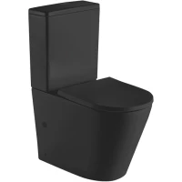 Унитаз-компакт CeramaLux 2179-1MB безободковый, с сиденьем микролифт, черный матовый
