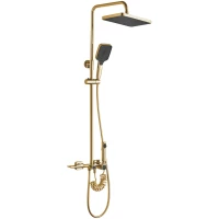 Душевая система Rea Helix REA-P6619 300x200 мм, со смесителем, золотой