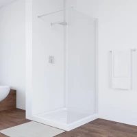 Душевая перегородка Vegas Glass EAF NOVO h2000 106 01 10 106 см, профиль белый, стекло сатин