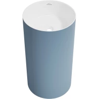 Раковина Wellsee Chalice Perfection 230621000 45x45 см, напольная, белый/светло-синий матовый
