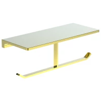 Держатель туалетной бумаги Wonzon & Woghand Eclipse WW-9156-LG с полкой для телефона, двойной, золотой