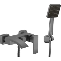 Смеситель для ванны Fmark FS8624Q с душевым гарнитуром, графит