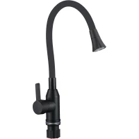 Смеситель для кухни Fmark FS8277H-01 с гибким изливом, черный матовый