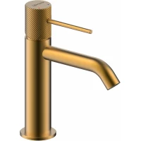 Смеситель для раковины Lemark Karelia LMF-2012S-BRG без донного клапана, золотой матовый