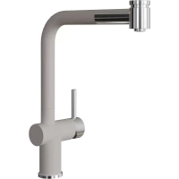 Смеситель для кухни Florentina Палермо 317.08H.1223.107 с выдвижным изливом, нержавеющая сталь/песочный