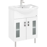 Тумба с раковиной белый глянец 66 см Onika Кристалл 106545 + 1WH109651