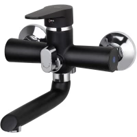 Смеситель для ванны Viko V-4822 с душевым гарнитуром, хром/черный