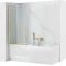 Шторка на ванну Rea Elegant REA-W6600 70 см, профиль золотой матовый, стекло прозрачное - 1