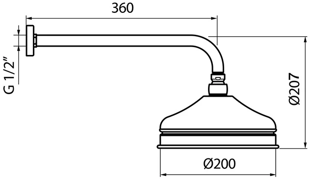 Верхний душ 200 мм Webert Accessori AC0014015 - фото 2