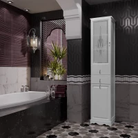 Пенал Opadiris L Тибет Z0000012649 напольный L, с бельевой корзиной, белый матовый