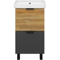 Тумба под раковину Misty Форест Э-Фор-07050-0219-2Я 44,4 см, напольная, дуб вотан/антрацит матовый