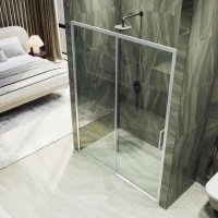 Душевая дверь MaybahGlass MGD-2088-5 145 см, профиль матовый хром, стекло прозрачное