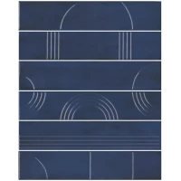 Панно Мажорель синий тёмный глянцевый (из 6 частей 6x28,5) 36x28,5