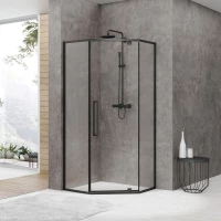 Душевой уголок 100x100 см Black & White Stellar Wind S875 BC 8751010 прозрачное