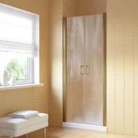 Душевая дверь Vegas Glass E2P LUX 120 05 02 120 см, профиль бронза, стекло шиншилла