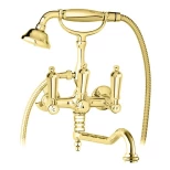 Изображение товара смеситель для ванны с ручным душем золото 24 карат, ручки металл cezares first first-vdf-03/24-m