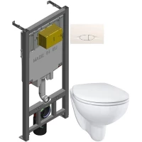 Комплект подвесной унитаз Grohe Bau Ceramic 39351000 + система инсталляции Jacob Delafon E29025-NF + E29026-01R