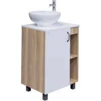 Тумба с раковиной дуб сонома/белый матовый 67 см Grossman Флай 107001 + 507001 + GR-3014