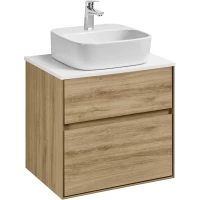 Тумба с раковиной дуб эльвезия/белый глянец 60 см Акватон Либерти 1A2794K4LY010