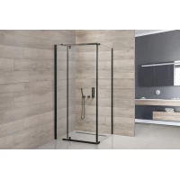 Душевой уголок Royal Bath RB1080HPVD-T-BL 80x100 см, профиль черный матовый, стекло прозрачное