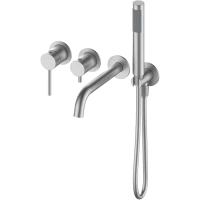 Смеситель для ванны Oliveeka Y OL-889017-BN встраиваемый, с душевым гарнитуром, никель матовый