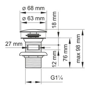 Изображение товара донный клапан с переливом wasserkraft mindel a153