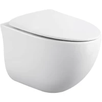 Унитаз подвесной Black & White 751W00 безободковый, с сиденьем микролифт, белый