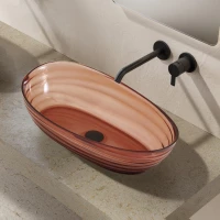 Раковина-чаша Abber Kristall AT2813Opal 60x35 см, накладная, коричневый