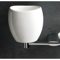 Стакан для зубных щеток Stil Haus Aria AR10(08-BI) настенный, хром/белый