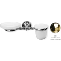 Стакан для зубных щеток с мыльницей Stil Haus Giunone G14(16) настенный, золотой