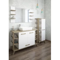 Комплект мебели белый матовый/вяз швейцарский 120 см Sanflor Ингрид C12472 + C0001915