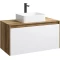 Комплект мебели дуб балтийский/белый глянец 100 см Aqwella 5 Stars Mobi MOB0110DB + MOB0710W + 641945 + SM0210 - 2