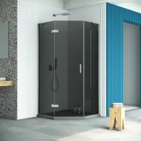 Душевой уголок Vegas Glass AFA-Pen Retta 90 08 07 L 90x90 см L, профиль хром, стекло пграфитовое