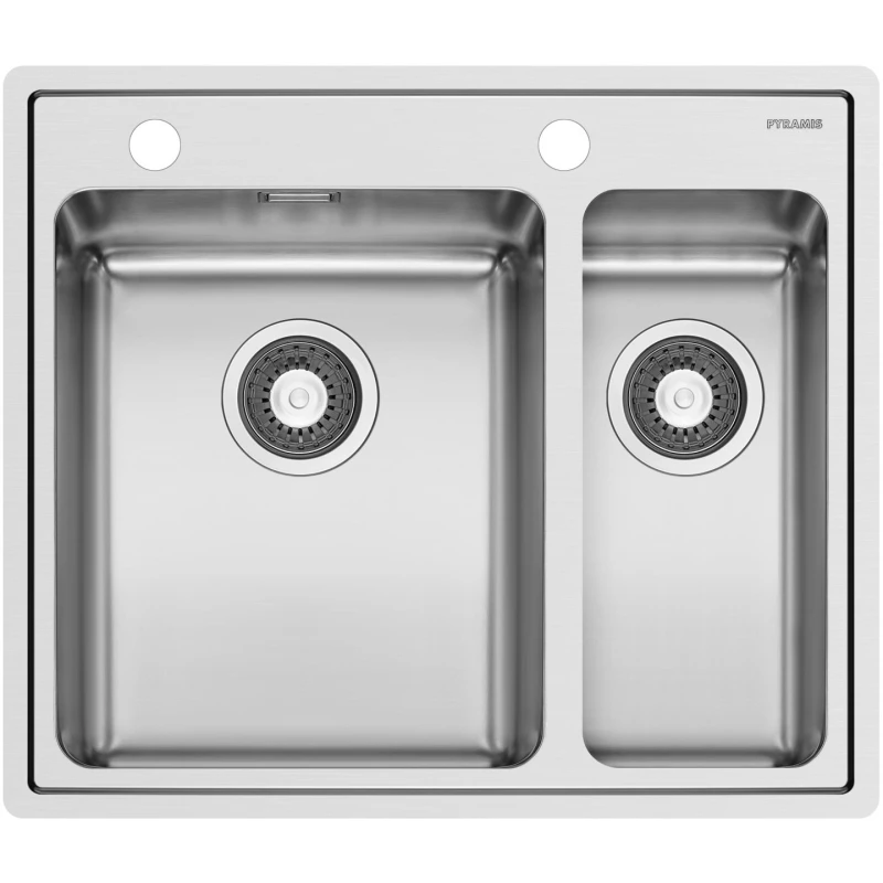 Кухонная мойка Pyramis Pella 1 1/2B полированная сталь 108910201