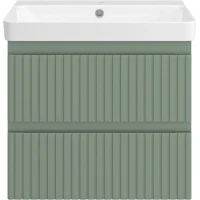 Тумба с раковиной Brevita Victory VIC-09060-0802Я + 11060-KL 60,5 см, подвесная, зеленый матовый
