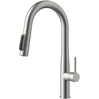 Смеситель для кухни Kaiser Vita 43344-5 с подключением к фильтру, выдвижным изливом, серебряный