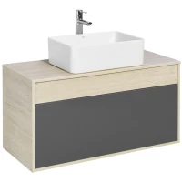 Тумба с раковиной серый графит/дуб орегон 100 см Акватон Лофт Урбан 1A2477K2LQX60