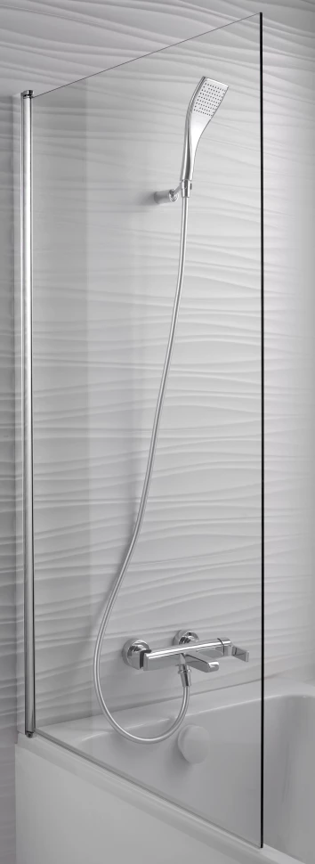 Шторка для ванны 80 см Jacob Delafon Struktura E6D042-GA прозрачное душевая шторка на ванну veconi palau pl 73bl 900х1500 мм прозрачное стекло 4 мм