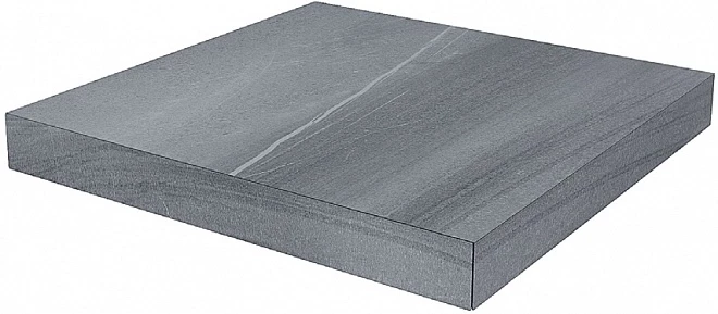 

Керамогранит Kerama Marazzi Ступень угловая клееная левая Роверелла серый 33x33 DL500500R\GCS