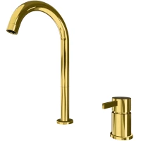 Смеситель для раковины Remer Metrica MC57LDO без донного клапана, золотой