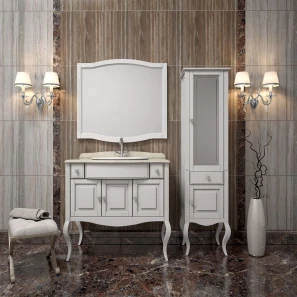 Изображение товара комплект мебели белый матовый 100 см со столешницей opadiris лаура