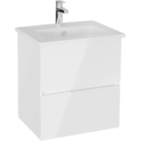 Тумба с раковиной VitrA Mia Plus Square 69730 60 см, подвесная, белый глянец