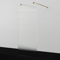 Душевая перегородка WasserKRAFT Vechte 60W44BG-FL 99,4 см, профиль золотой матовый, стекло рифленое