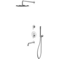 Душевой комплект Whitecross Y YSET07CR 300 мм, со смесителем, хром