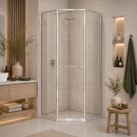 Душевой уголок RGW SV-82 Stilvoll 33328288-241R 79,5x79,5 см R, профиль хром, стекло черная вуаль