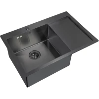 Кухонная мойка Zorg PVD 7851-L GRAFIT 78x51 см, графит