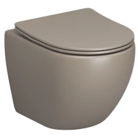 Унитаз подвесной Grossman GR-4455BRLMS безободковый, с сиденьем микролифт, светло-коричневый матовый