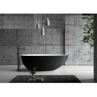 Акриловая ванна Abber AB9211MB 170x80 см, отдельностоящая, черный матовый/белый