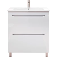 Тумба под раковину Vigo Grani tn.GRI.ELI.60.2Y 55,2 см, напольная, белый глянец/белый матовый