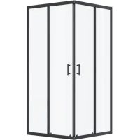 Душевой уголок Santek Вэлия 1WH501789 90x90 см, профиль черный матовый, стекло прозрачное